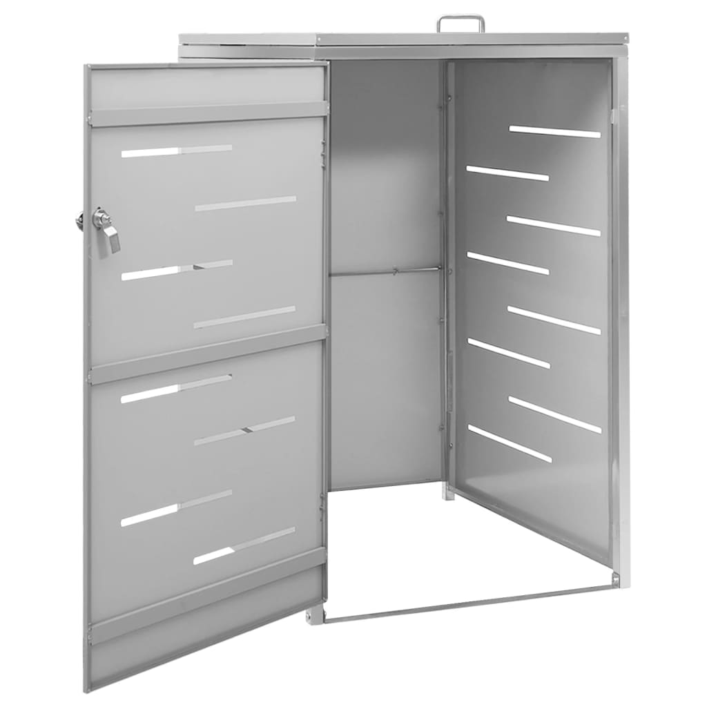 Abri pour poubelle 69x77,5x115 cm Inox