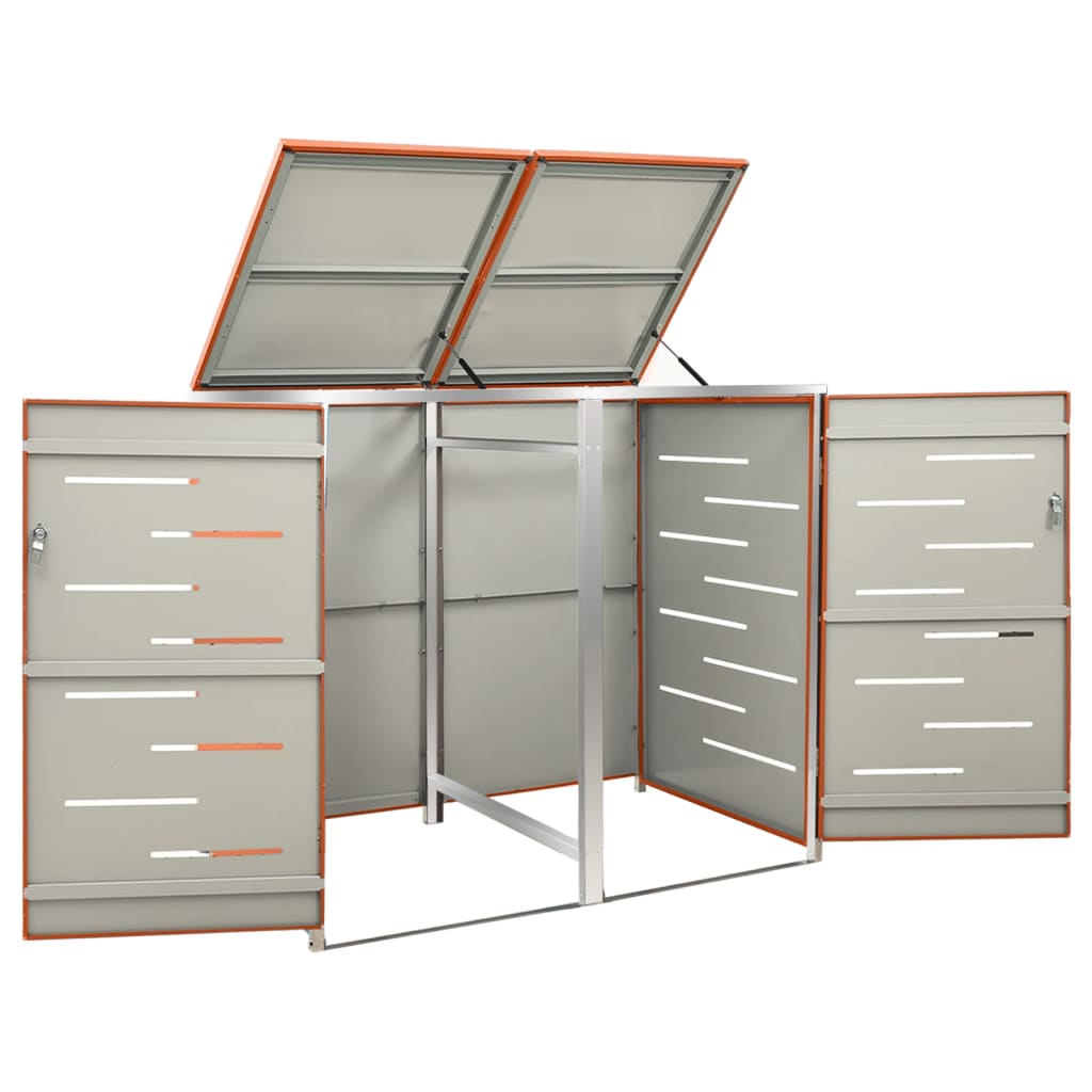 Abri pour deux poubelles 138x77,5x115,5 cm Inox
