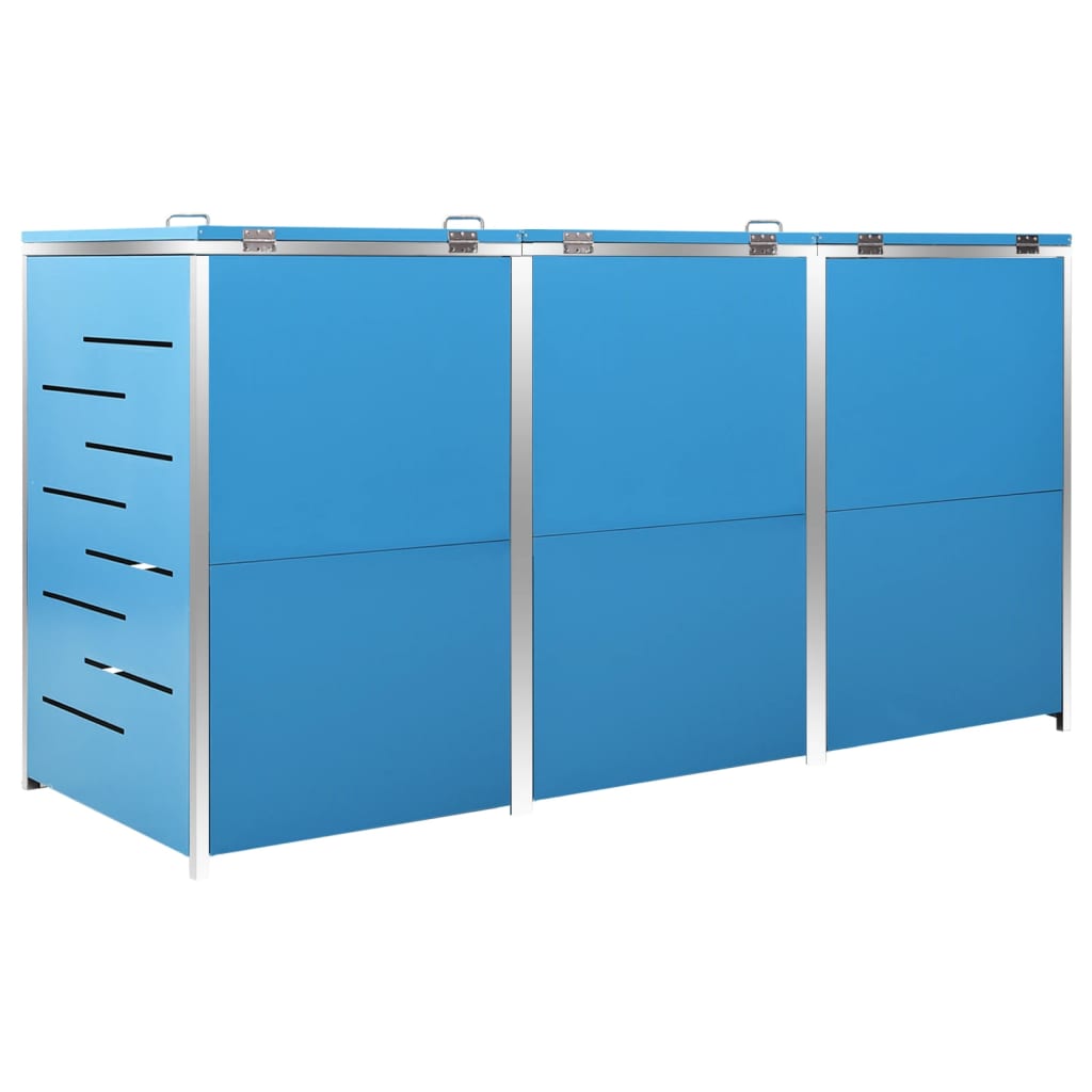Abri pour trois poubelles 207x77,5x115 cm Inox