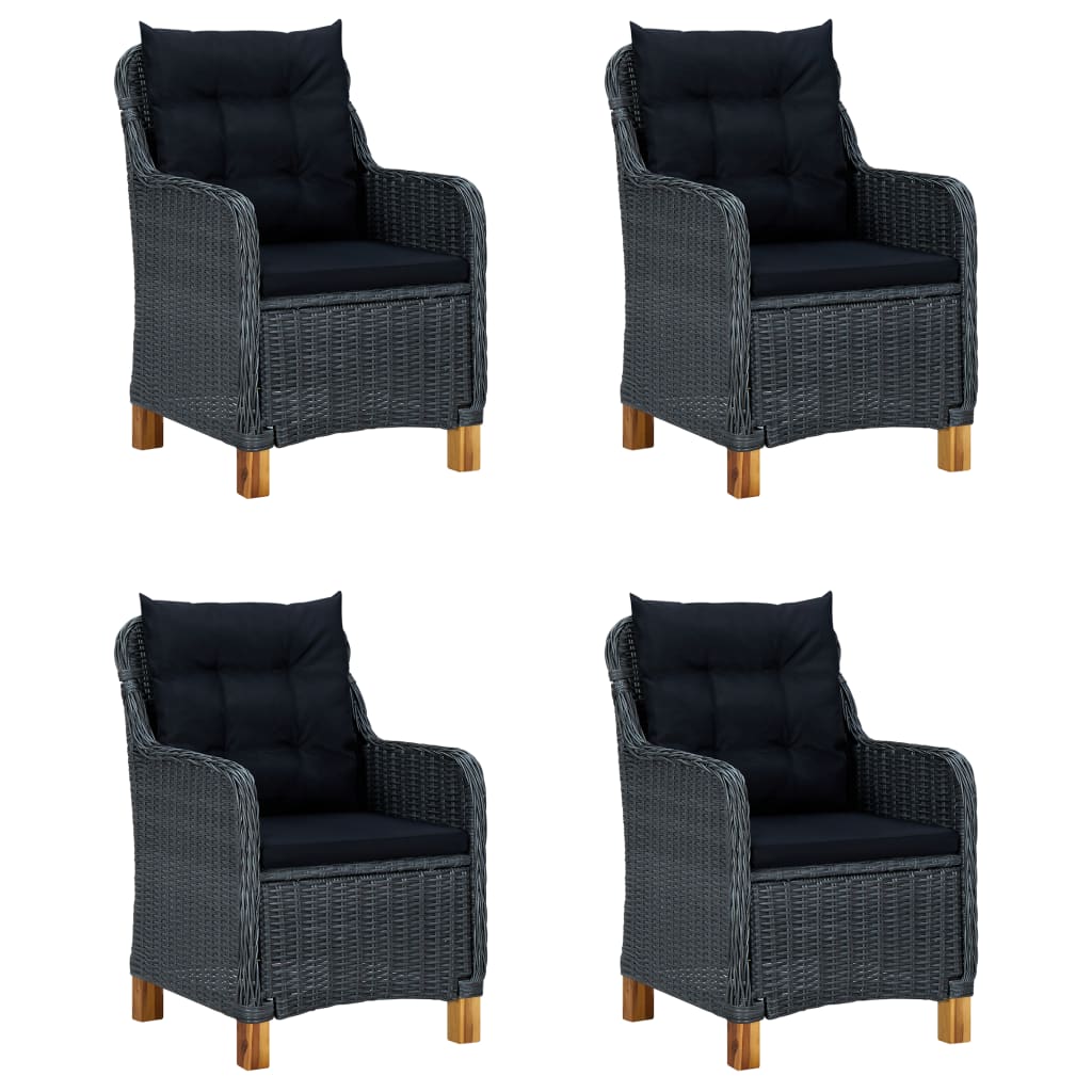 Ensemble de salle à manger de jardin 5 pcs Gris foncé