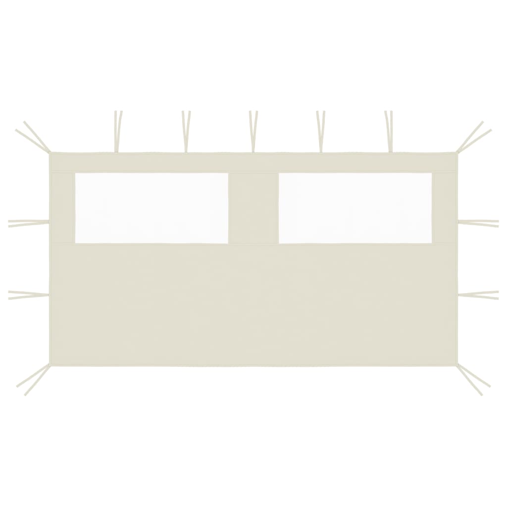 Paroi latérale de belvédère avec fenêtres 4x2 m Crème