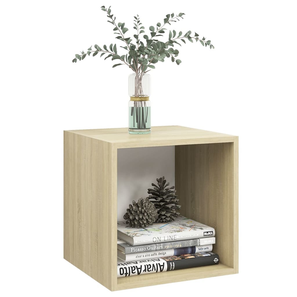 Armoire murale Blanc et chêne Sonoma 37x37x37 cm Aggloméré