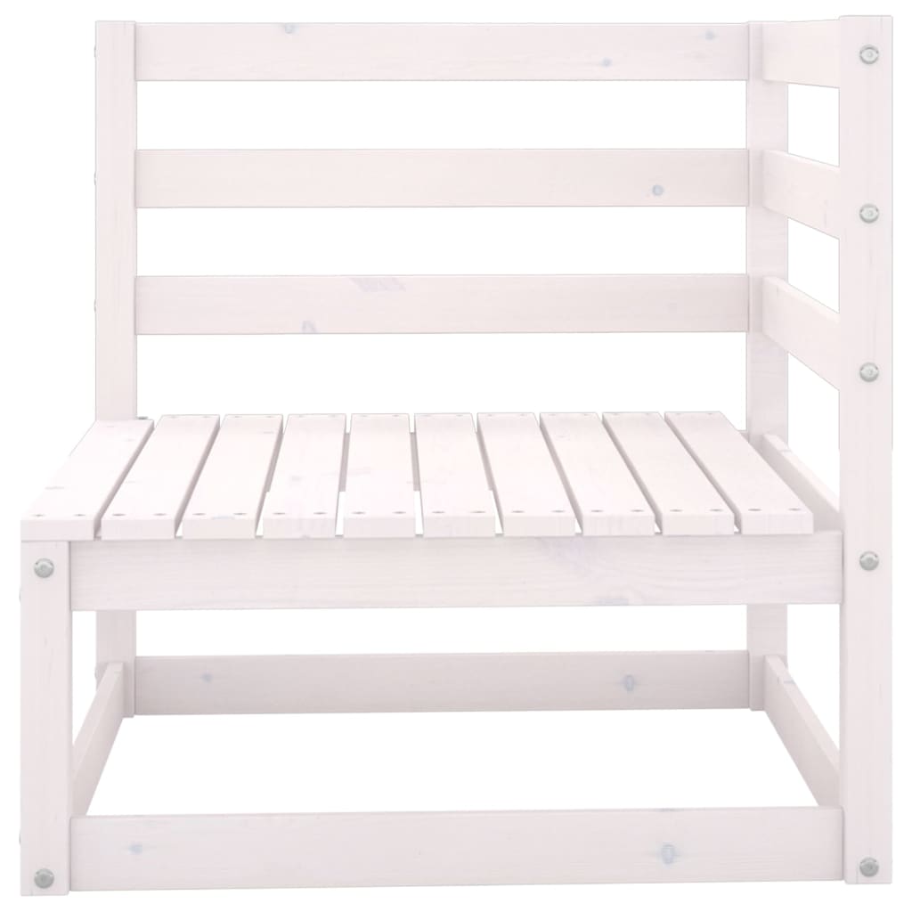 Canapés d'angle de jardin 2 pcs Blanc Bois de pin massif