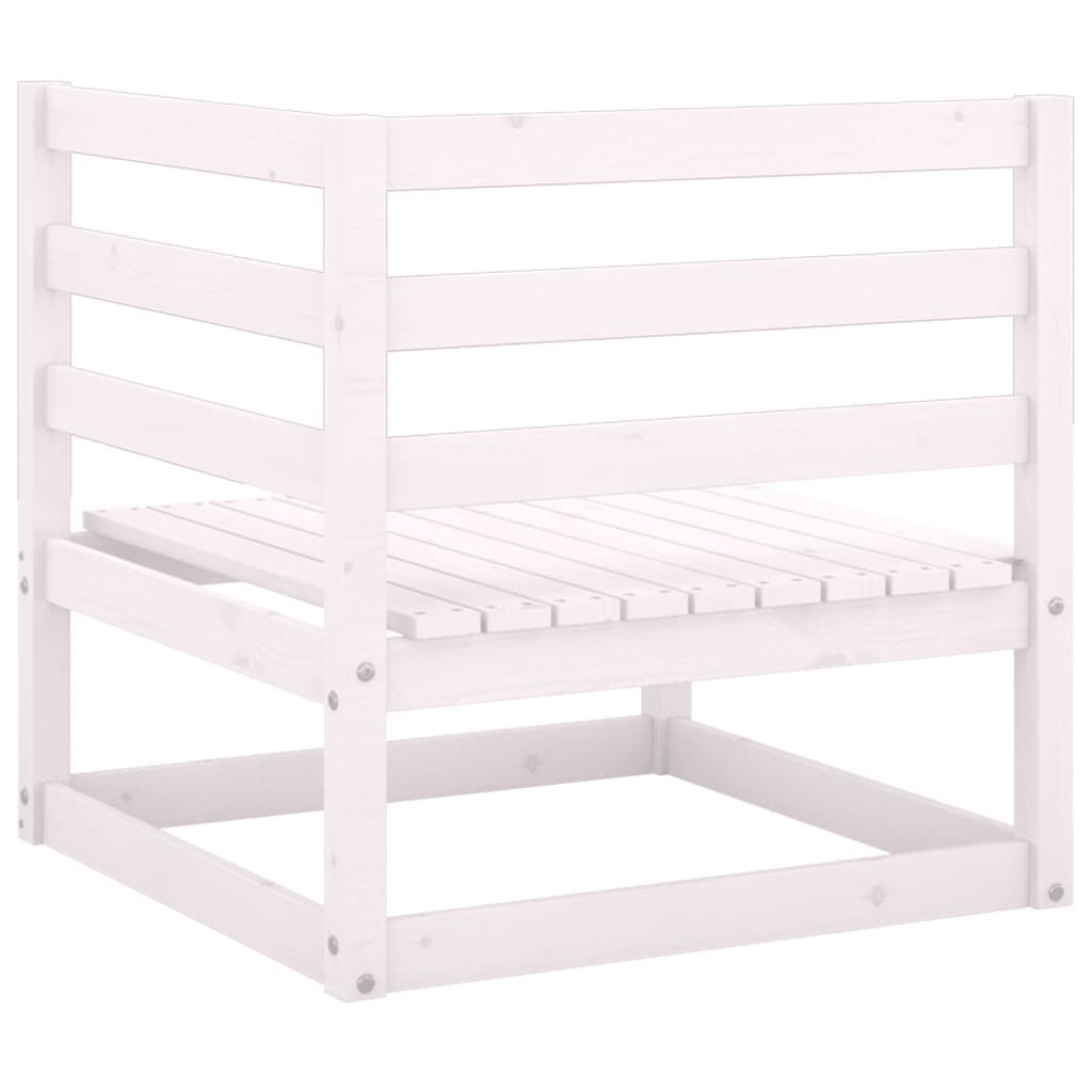 Canapés d'angle de jardin 2 pcs Blanc Bois de pin massif