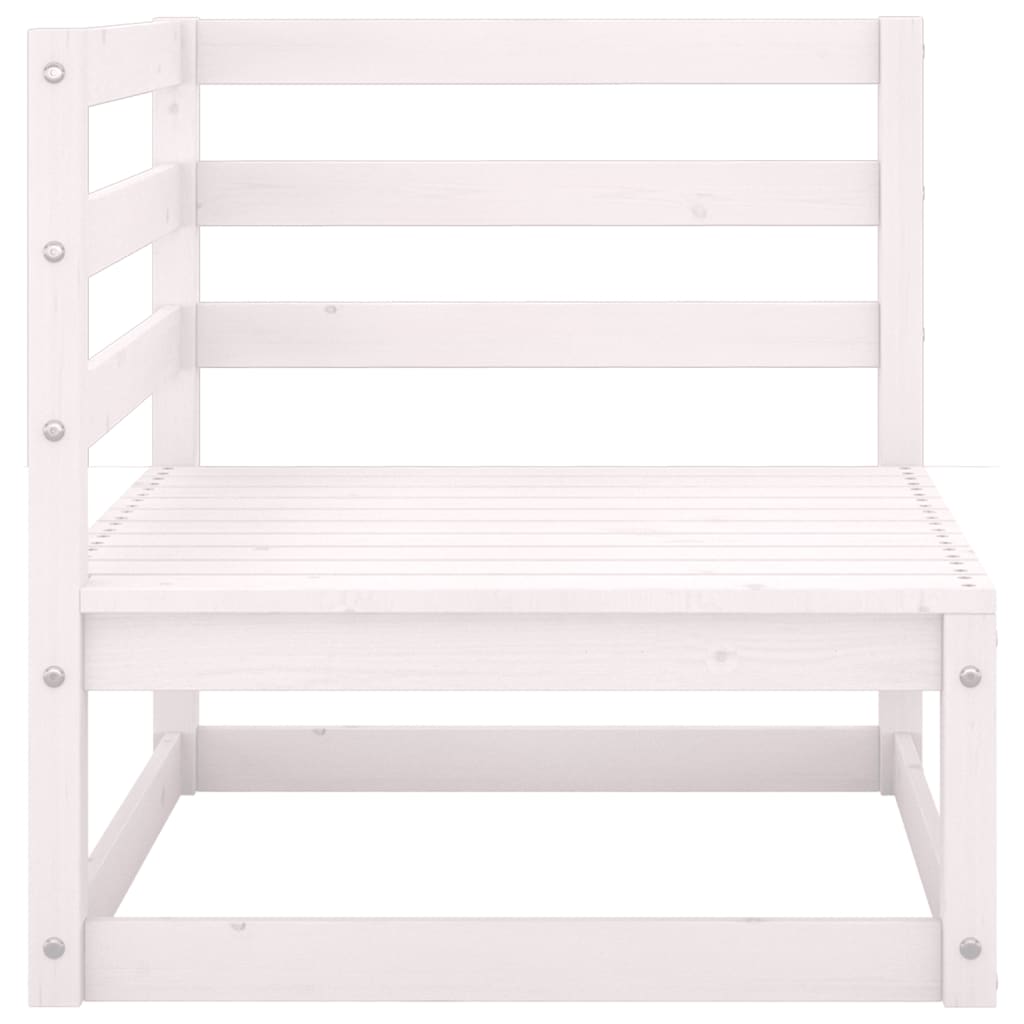 Canapés d'angle de jardin 2 pcs Blanc Bois de pin massif