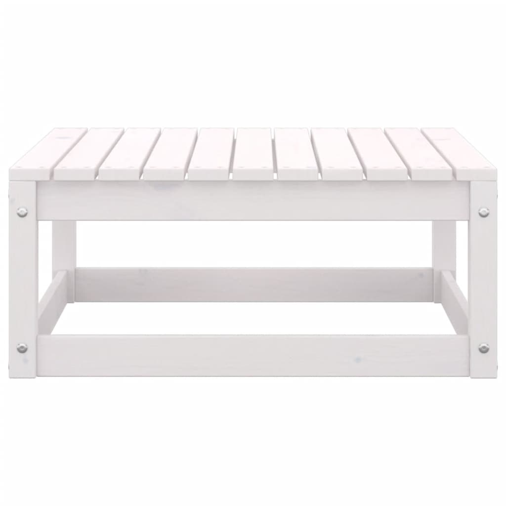 Salon de jardin 2 pcs avec coussins Blanc Bois de pin massif