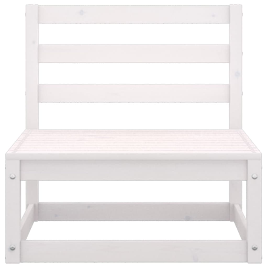 Salon de jardin 3 pcs avec coussins Blanc Bois de pin massif