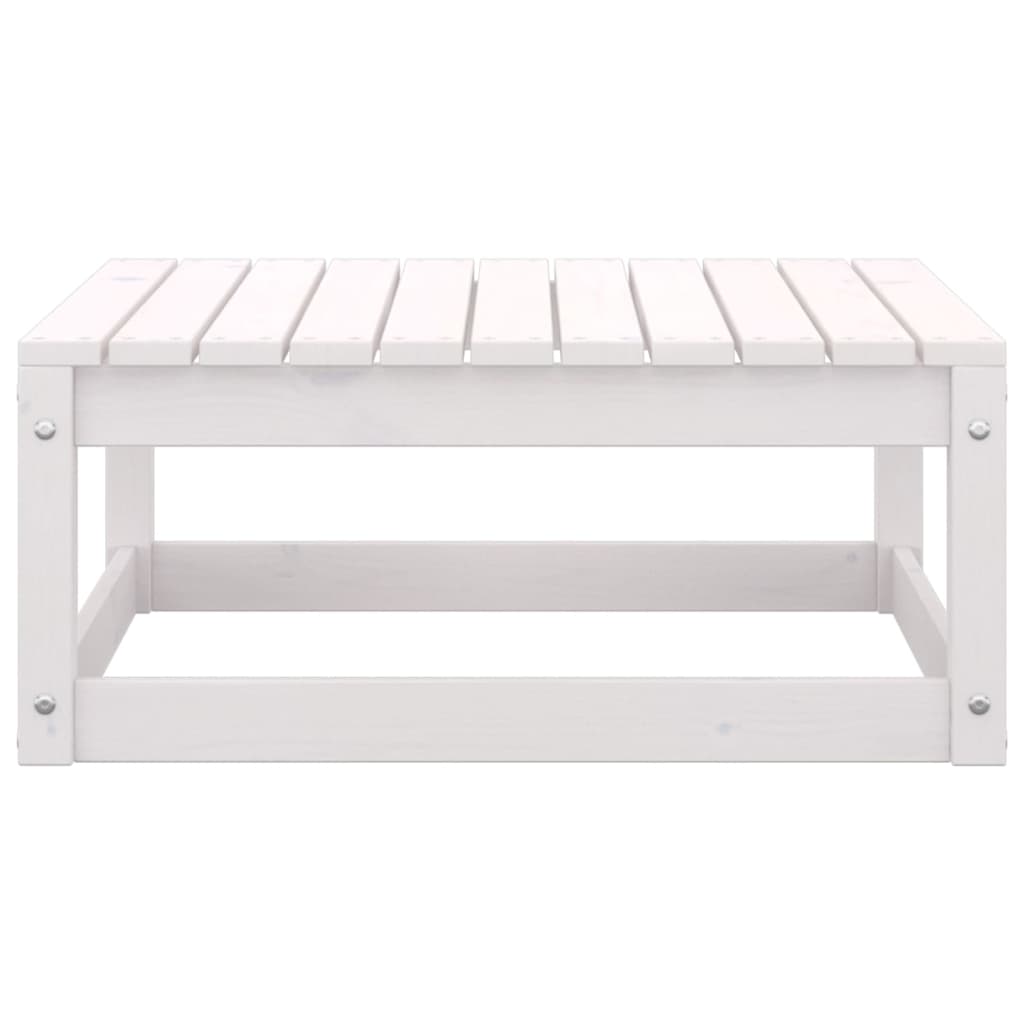 Salon de jardin 3 pcs avec coussins Blanc Bois de pin massif