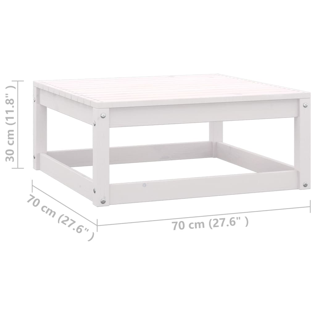 Salon de jardin 3 pcs avec coussins Blanc Bois de pin massif
