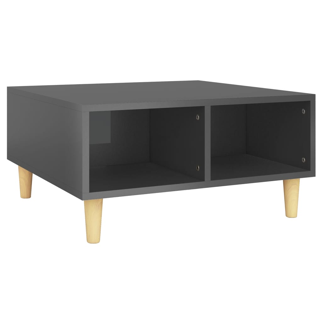 Table basse Gris brillant 60x60x30 cm Aggloméré