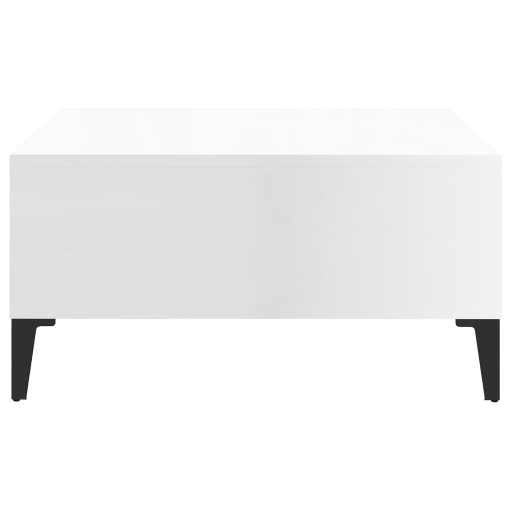 Table basse Blanc brillant 60x60x30 cm Aggloméré