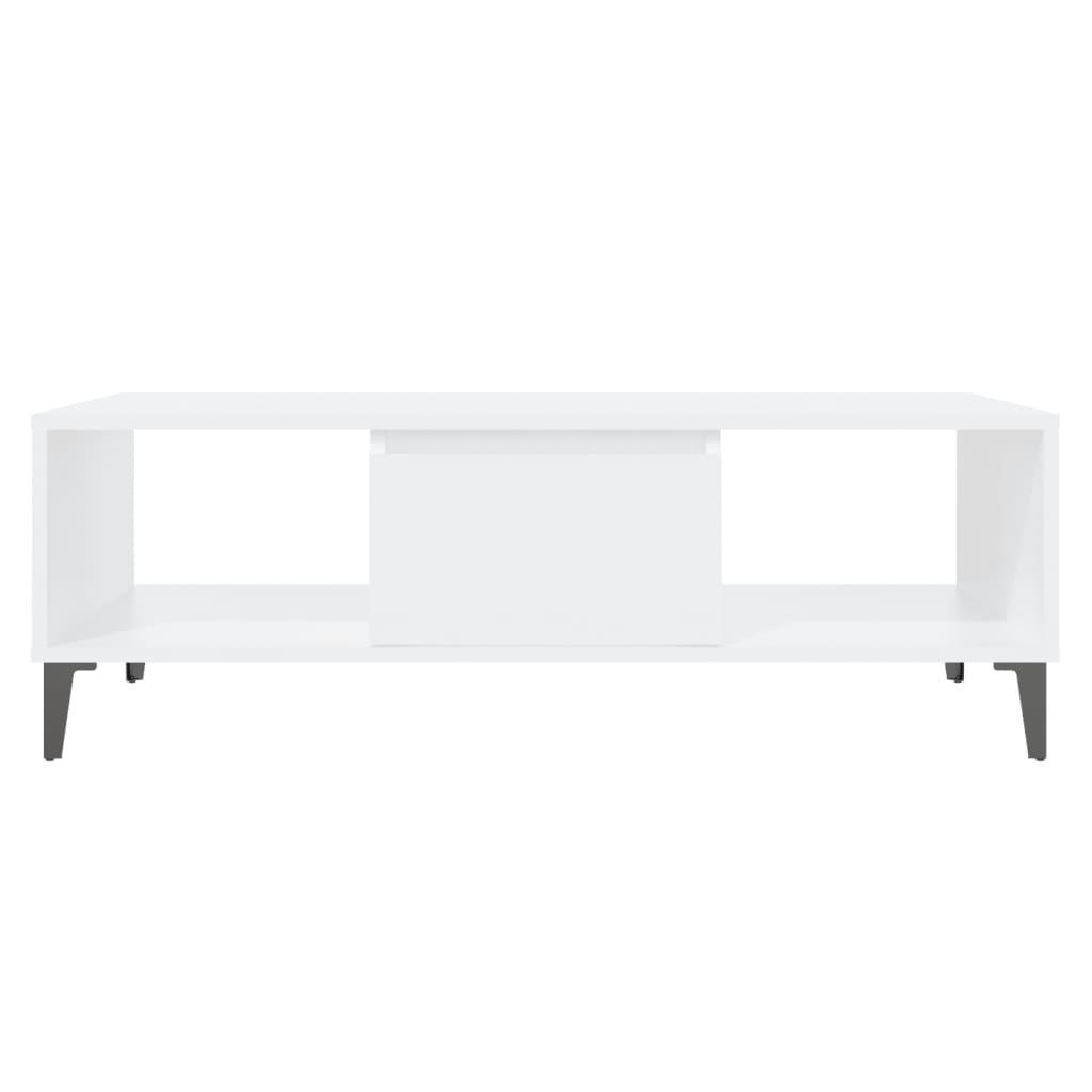 Table basse Blanc 103,5x60x35 cm Aggloméré