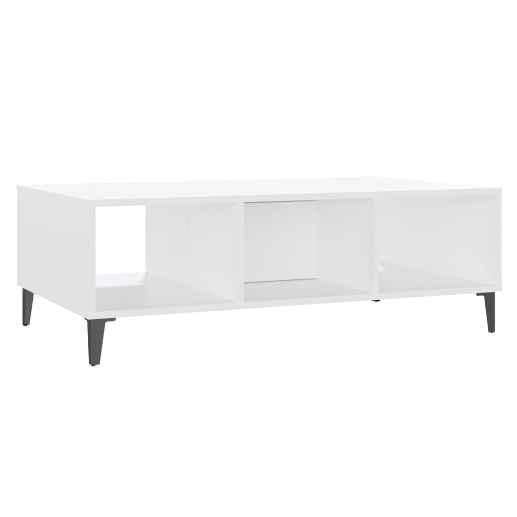 Table basse Blanc 103,5x60x35 cm Aggloméré