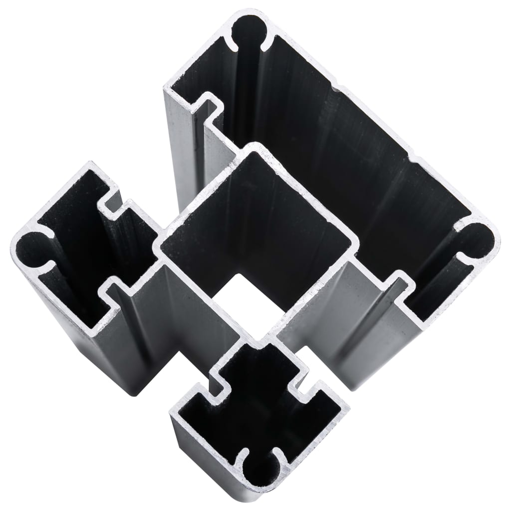 Ensemble de panneau de clôture WPC 353x186 cm Noir