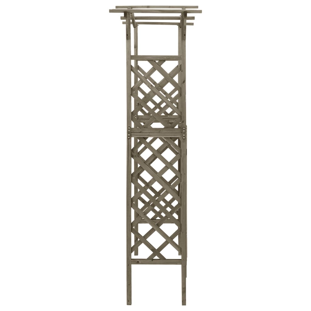 Pergola avec portail 116x40x204 cm Gris Bois de sapin massif