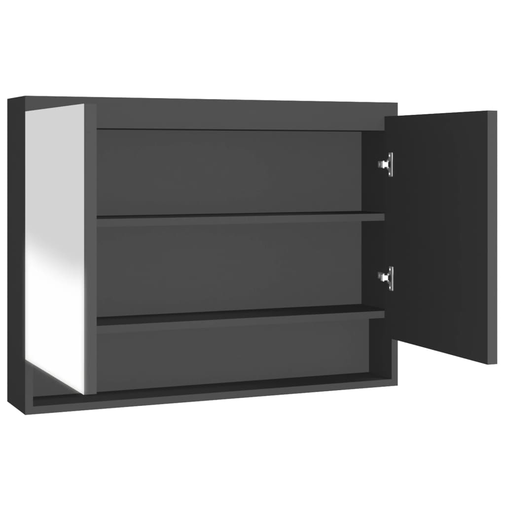 Armoire à miroir de salle de bain 80x15x60 cm MDF Anthracite
