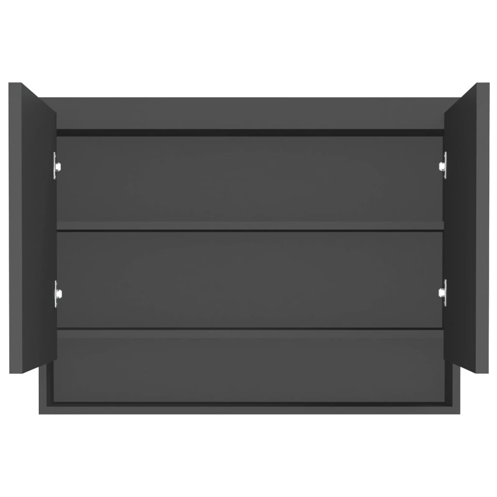 Armoire à miroir de salle de bain 80x15x60 cm MDF Anthracite