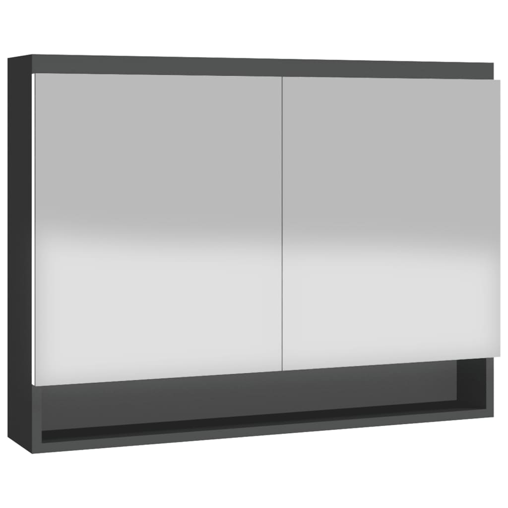 Armoire à miroir de salle de bain 80x15x60 cm MDF Anthracite