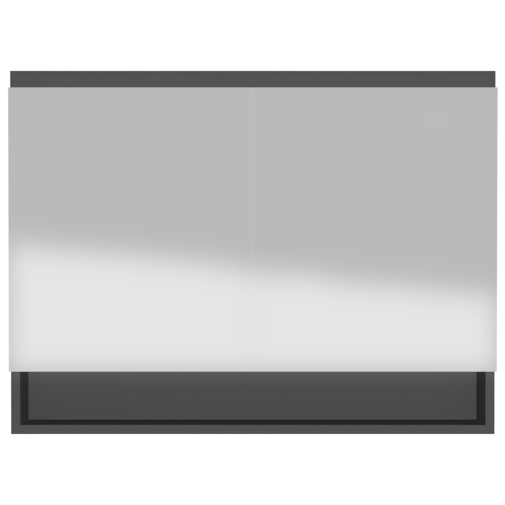 Armoire à miroir de salle de bain 80x15x60 cm MDF Anthracite