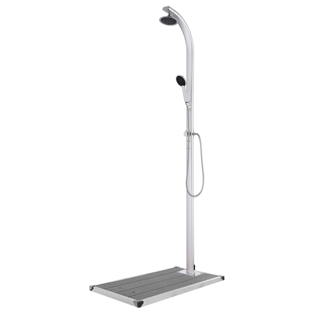Douche de jardin avec base gris 220 cm Aluminium