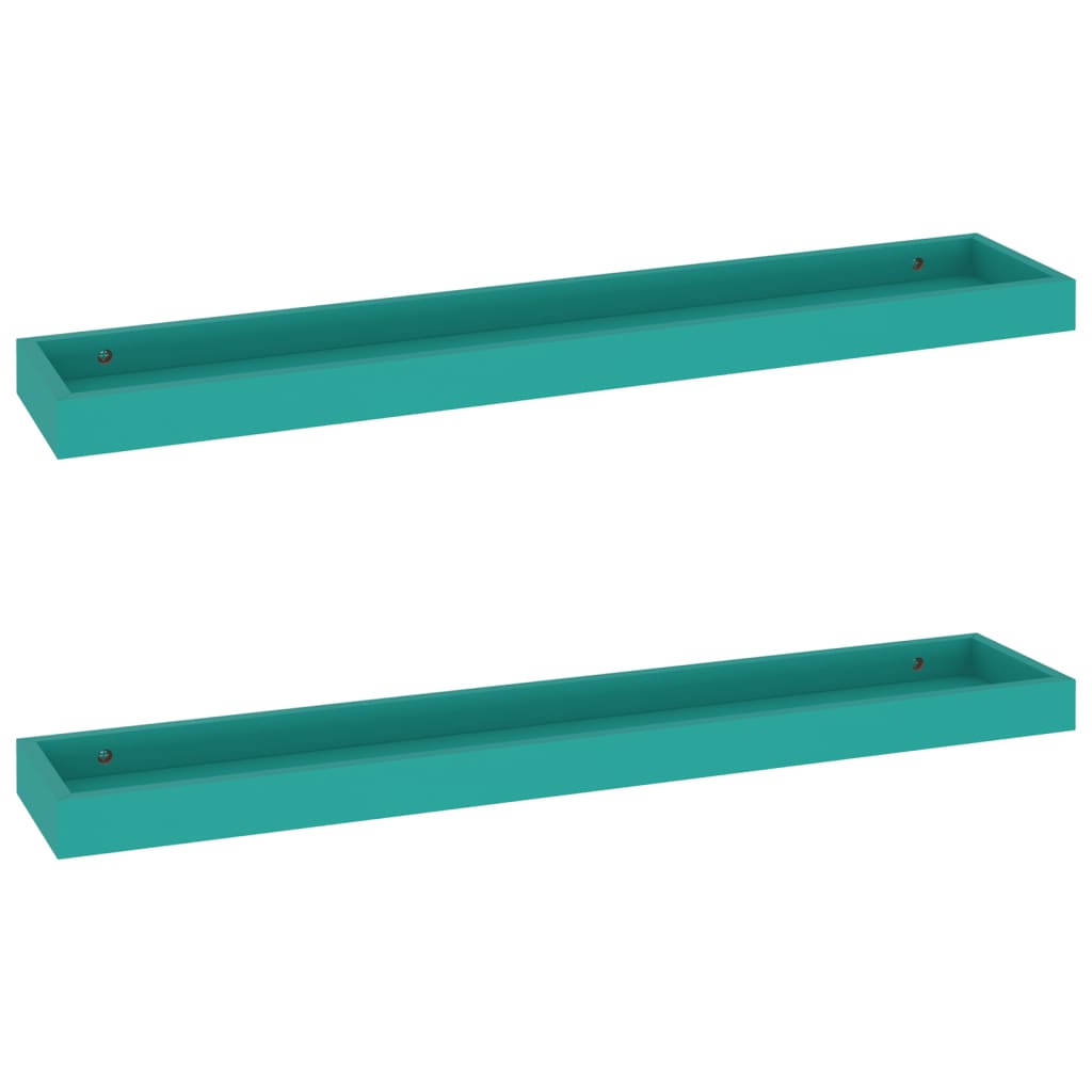Étagères murales Loggia 2 pcs Bleu 80x15x4 cm MDF