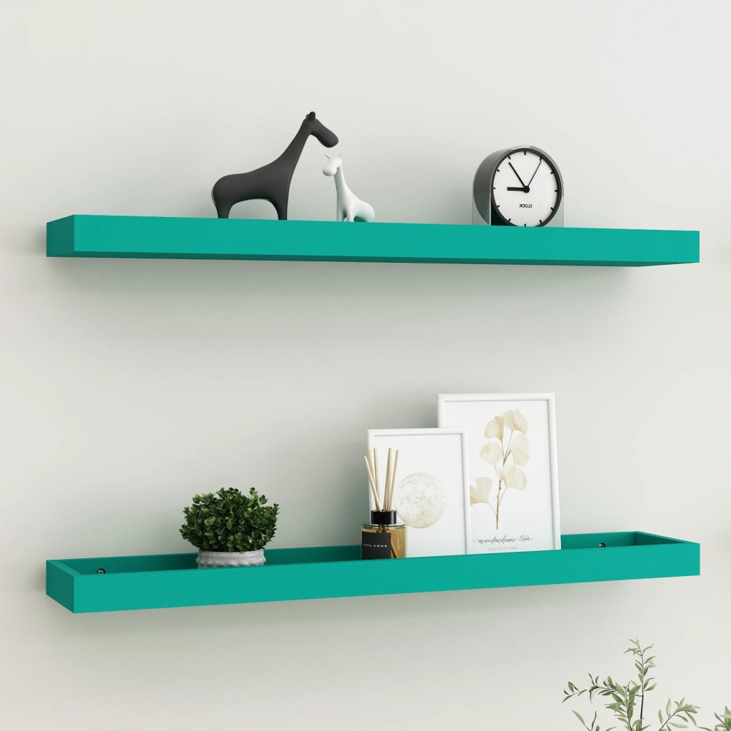 Étagères murales Loggia 2 pcs Bleu 80x15x4 cm MDF