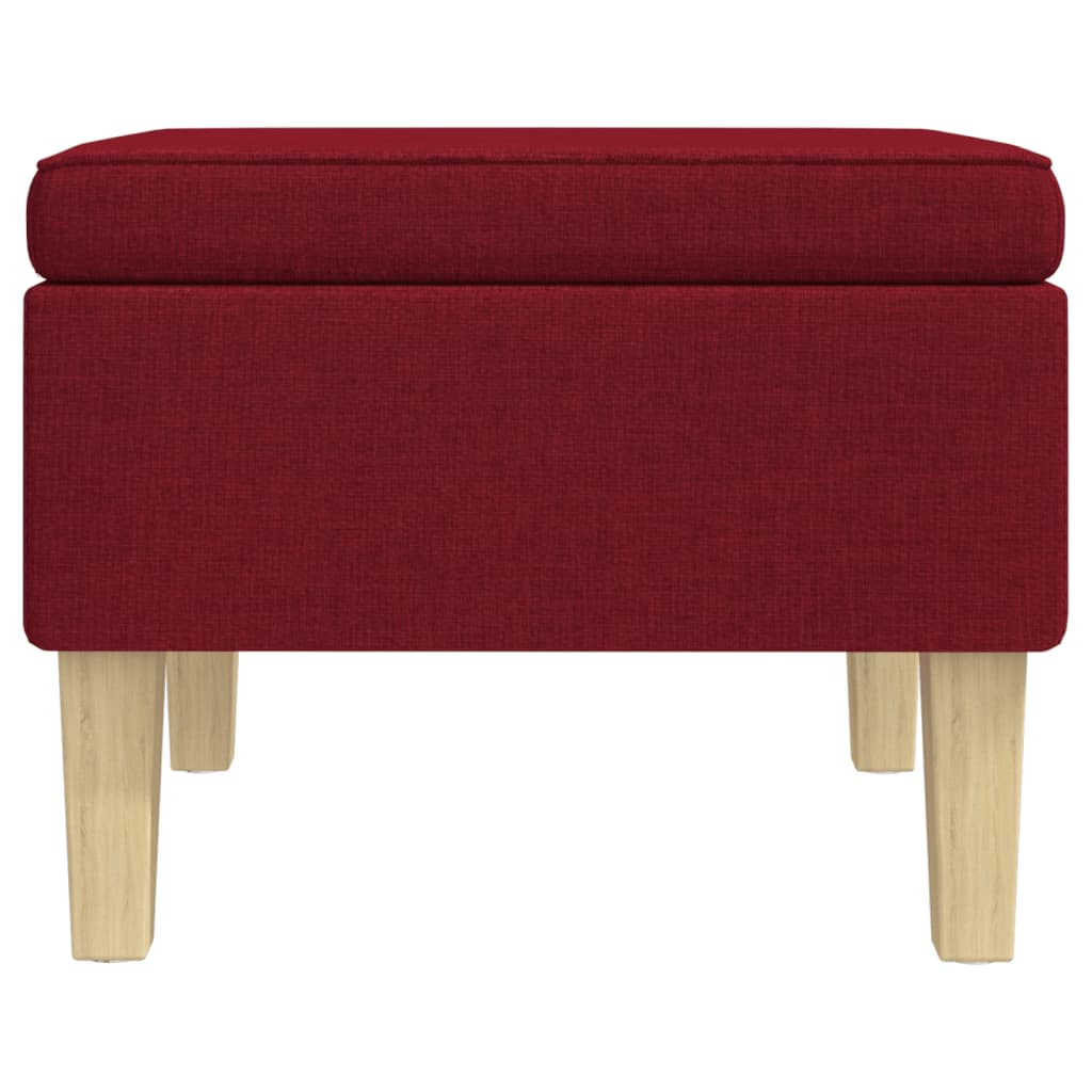 Tabouret avec pieds en bois Rouge bordeaux Tissu