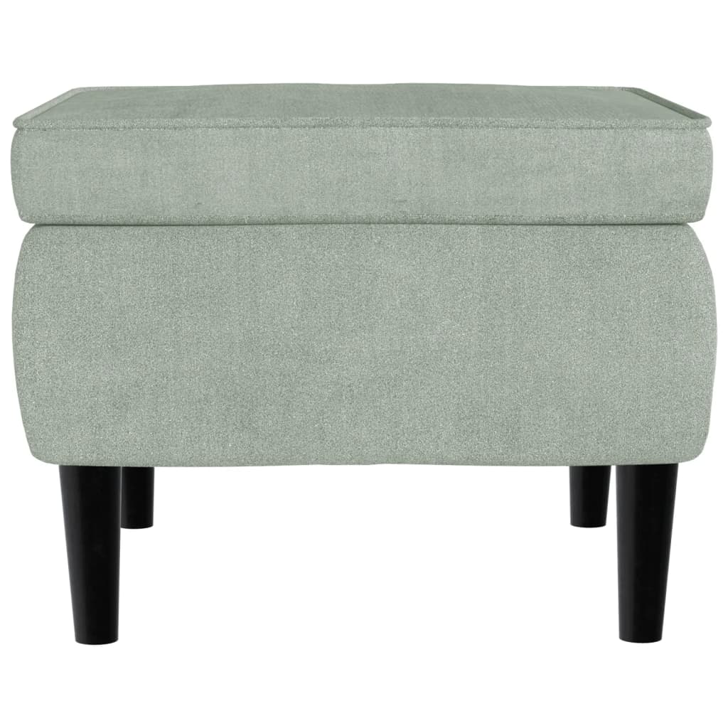 Tabouret avec pieds en bois Gris clair Velours