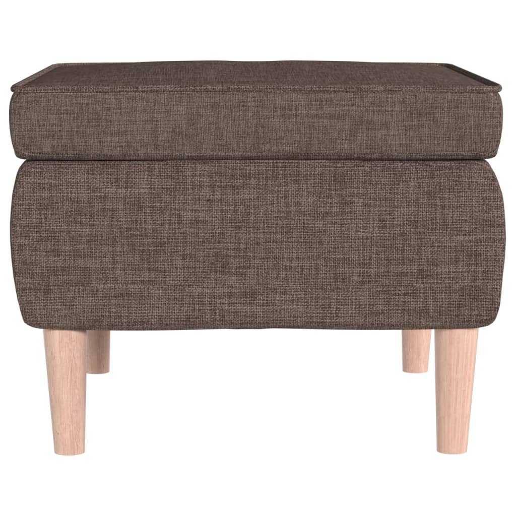Tabouret avec pieds en bois Taupe Tissu