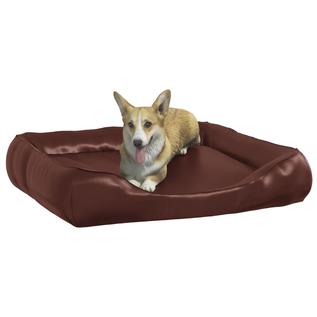 Lit pour chien Marron 80x68x23 cm Similicuir