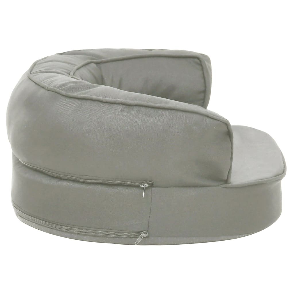 Matelas de lit ergonomique de chien 60x42 cm Aspect de lin Gris