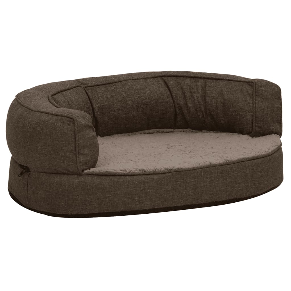 Matelas de lit ergonomique de chien 60x42 cm Polaire aspect lin
