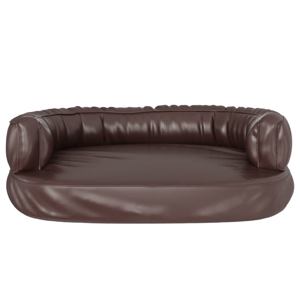 Lit pour chien en mousse Marron 60x42 cm Similicuir