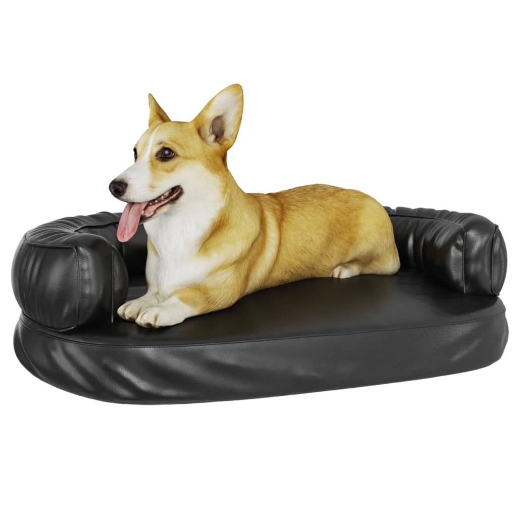 Lit pour chien en Mousse Noir Similicuir