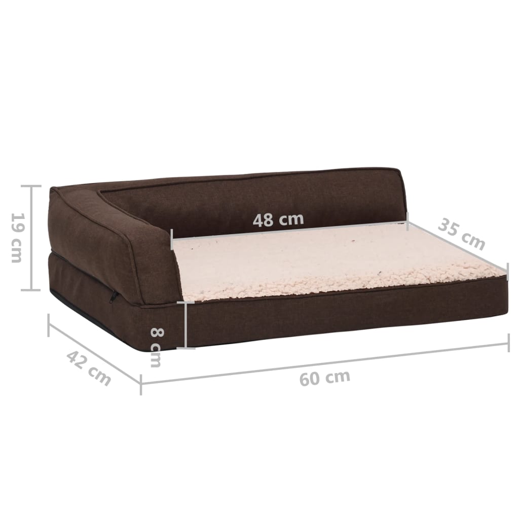 Matelas de lit ergonomique de chien 60x42 cm Polaire aspect lin