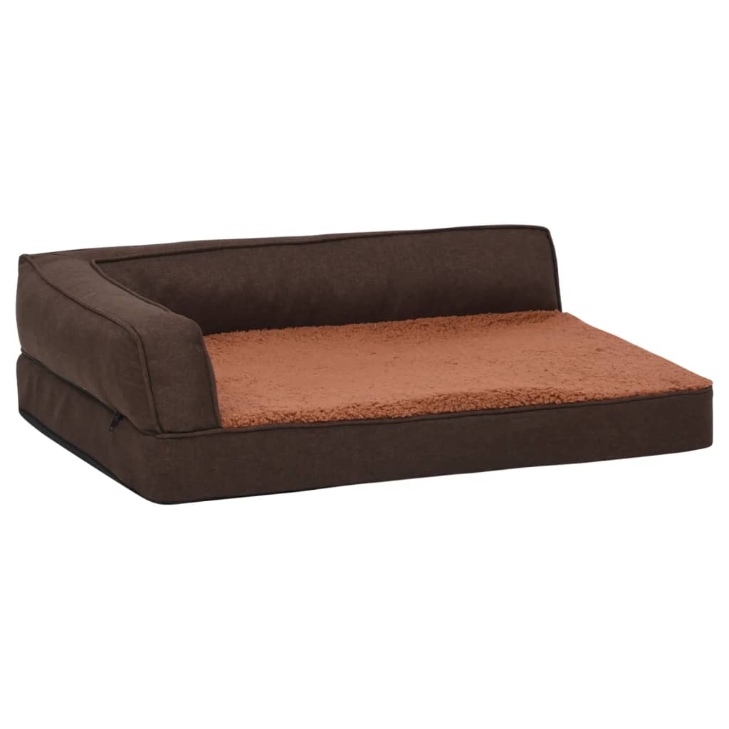 Matelas de lit ergonomique de chien 75x53 cm Polaire aspect lin