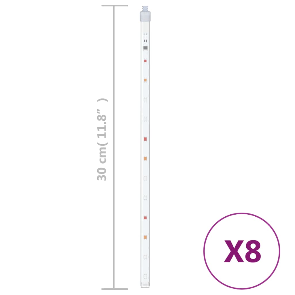 Guirlande lumineuse 8 pcs 30 cm 192 LED colorées Int/Ext