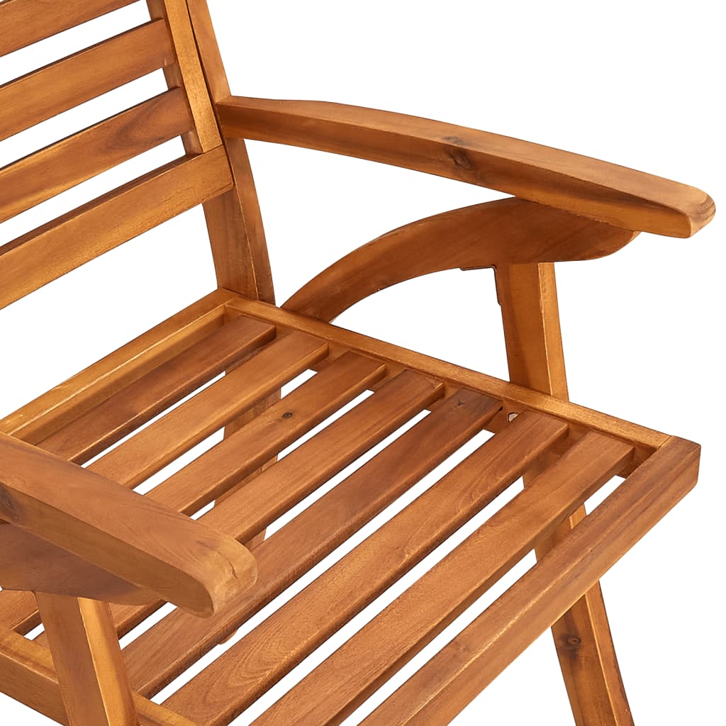 Chaises de jardin avec coussins 8 pcs Bois d'acacia solide