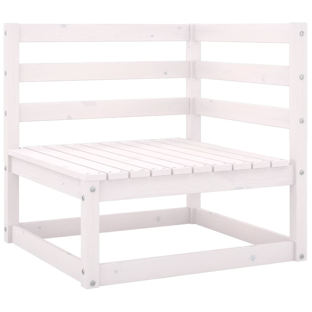 Salon de jardin 4 pcs Blanc Bois de pin massif