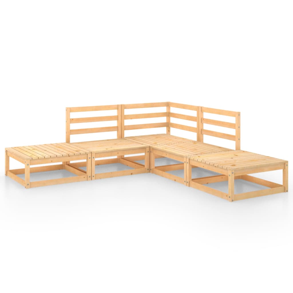 Salon de jardin 5 pcs Bois de pin massif