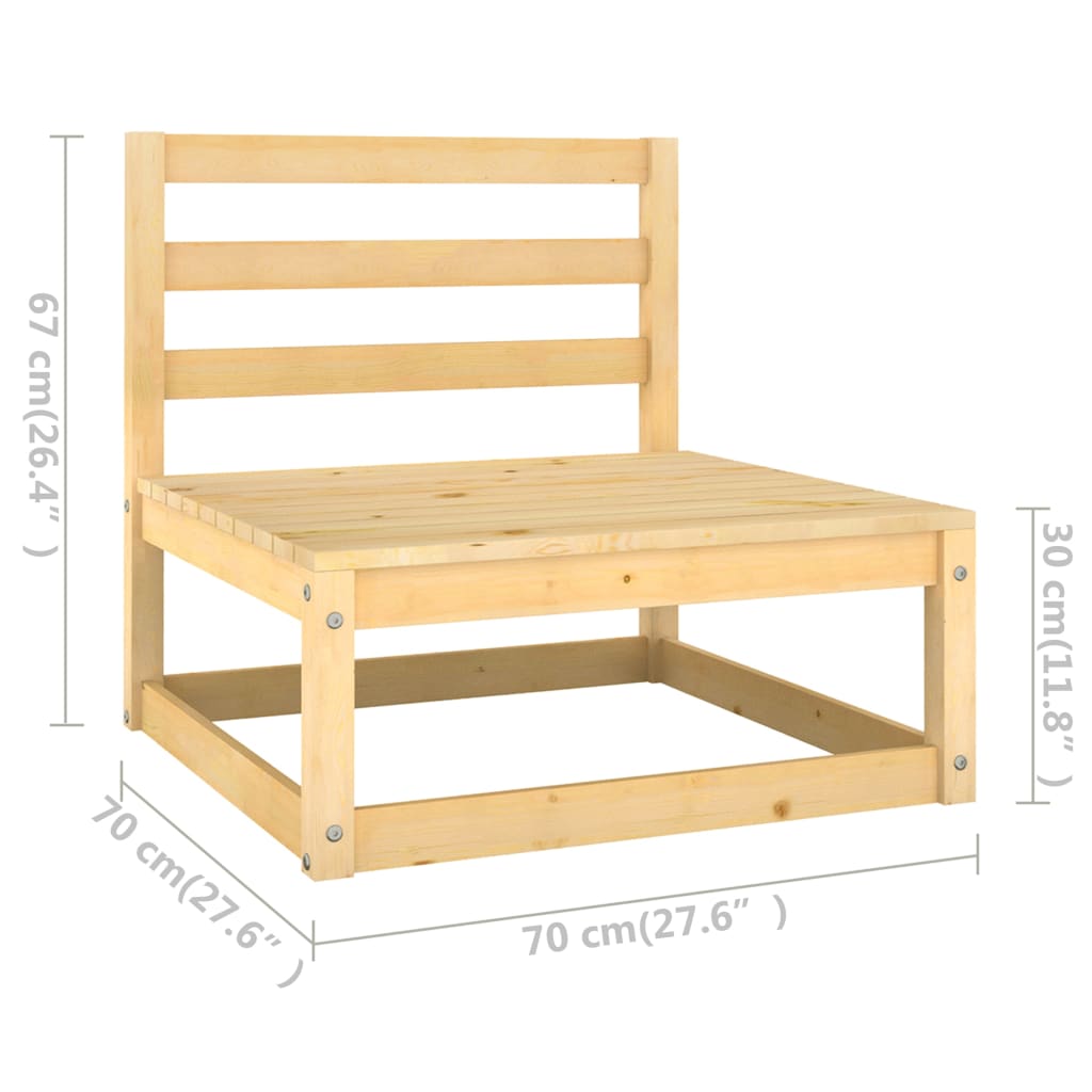 Salon de jardin 5 pcs Bois de pin massif