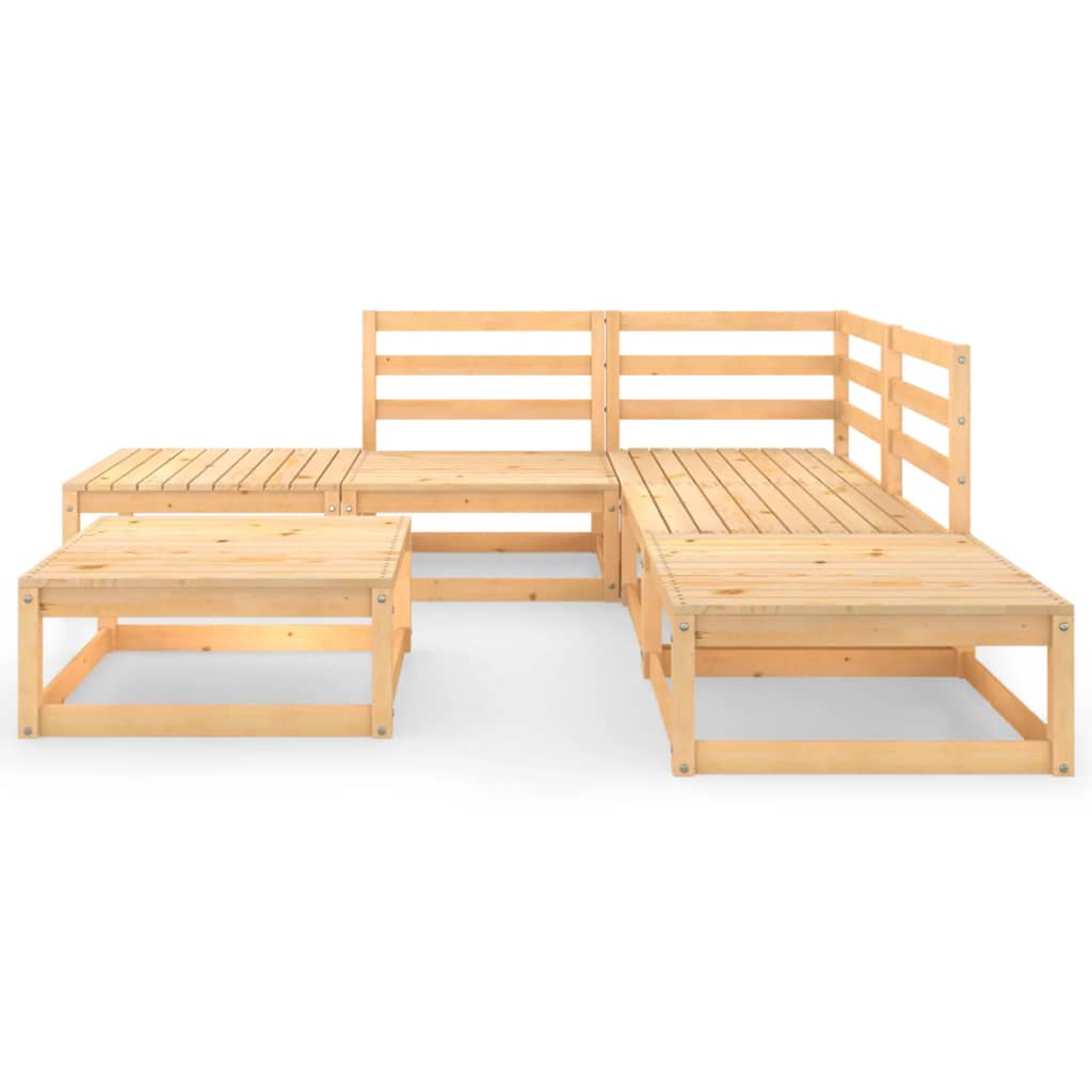 Salon de jardin 6 pcs Bois de pin massif