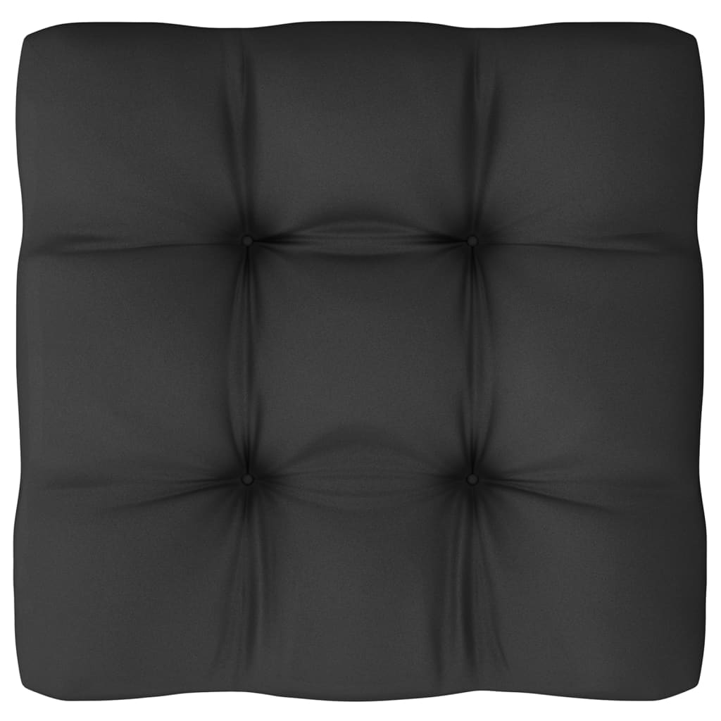 Salon de jardin 11 pcs avec coussins Noir Bois de pin massif