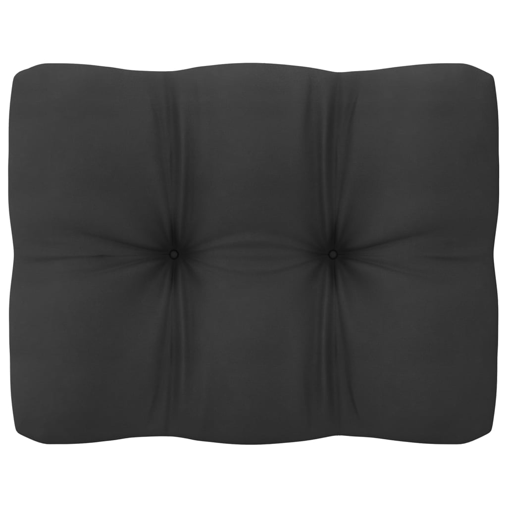 Salon de jardin 11 pcs avec coussins Noir Bois de pin massif