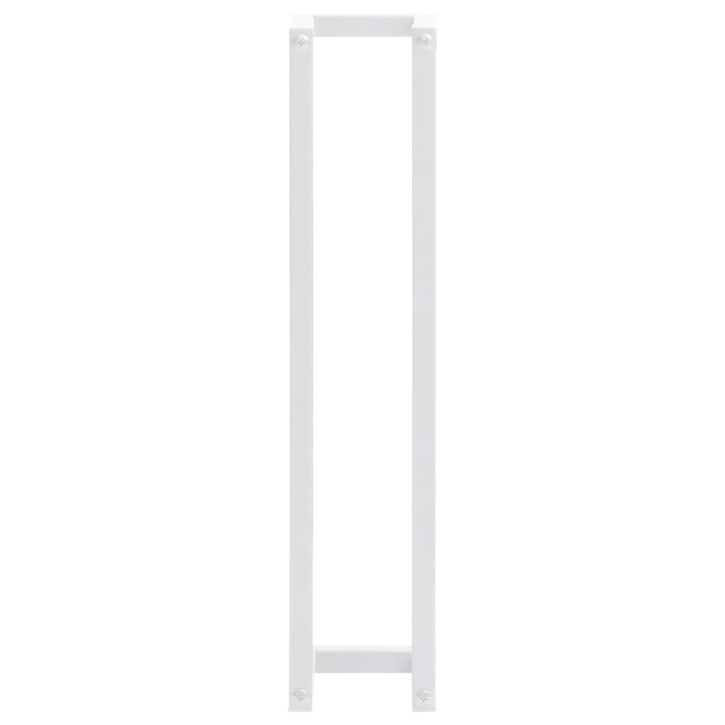 Porte-serviette Blanc 12,5x12,5x60 cm Acier