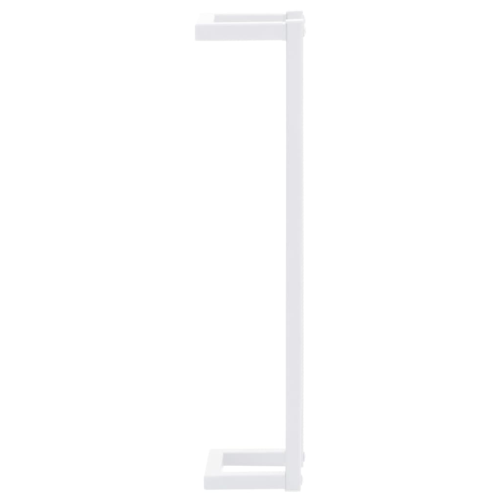 Porte-serviette Blanc 12,5x12,5x60 cm Acier