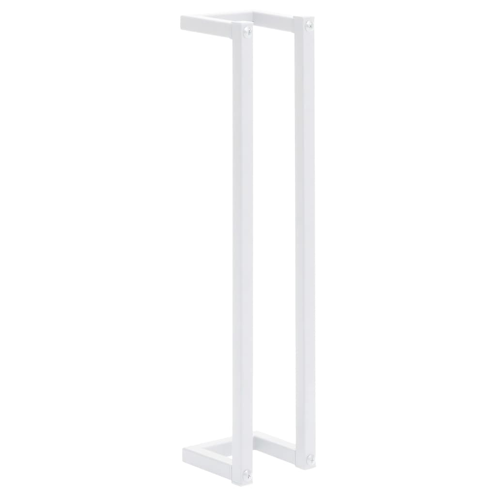 Porte-serviette Blanc 12,5x12,5x60 cm Acier