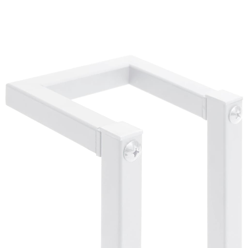 Porte-serviette Blanc 12,5x12,5x60 cm Acier