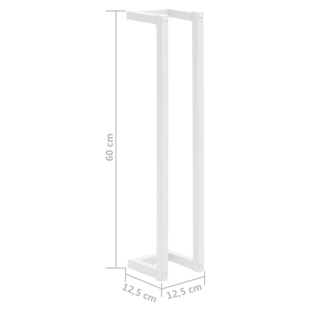 Porte-serviette Blanc 12,5x12,5x60 cm Acier