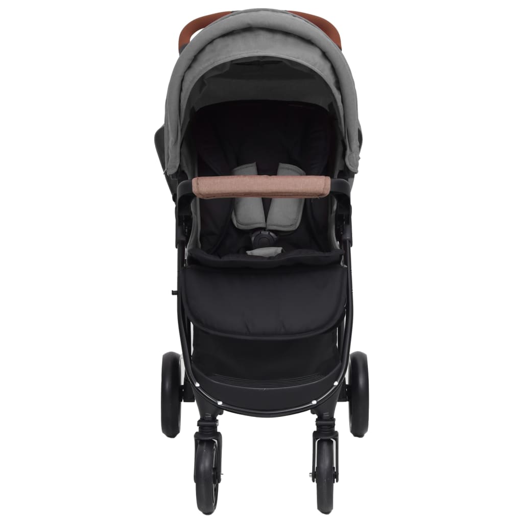 Poussette pour bébé 3-en-1 Gris clair Acier